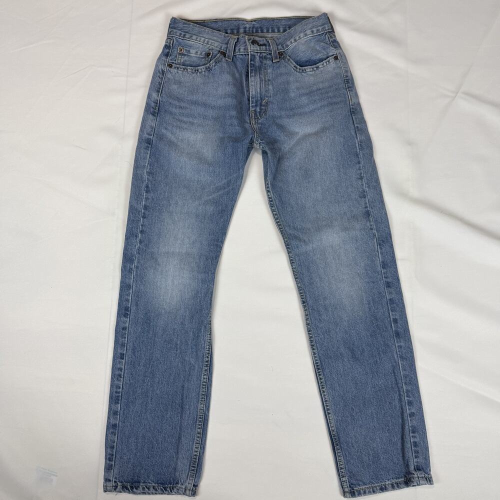 Levi's 505 Regular Fit Straight Leg Jeans 29x30 Light Wash Blue